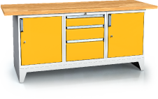 Pracovní stůl alpede PROFI - deska - kontejner - podstavec s nohama 880 x 2000 x 700